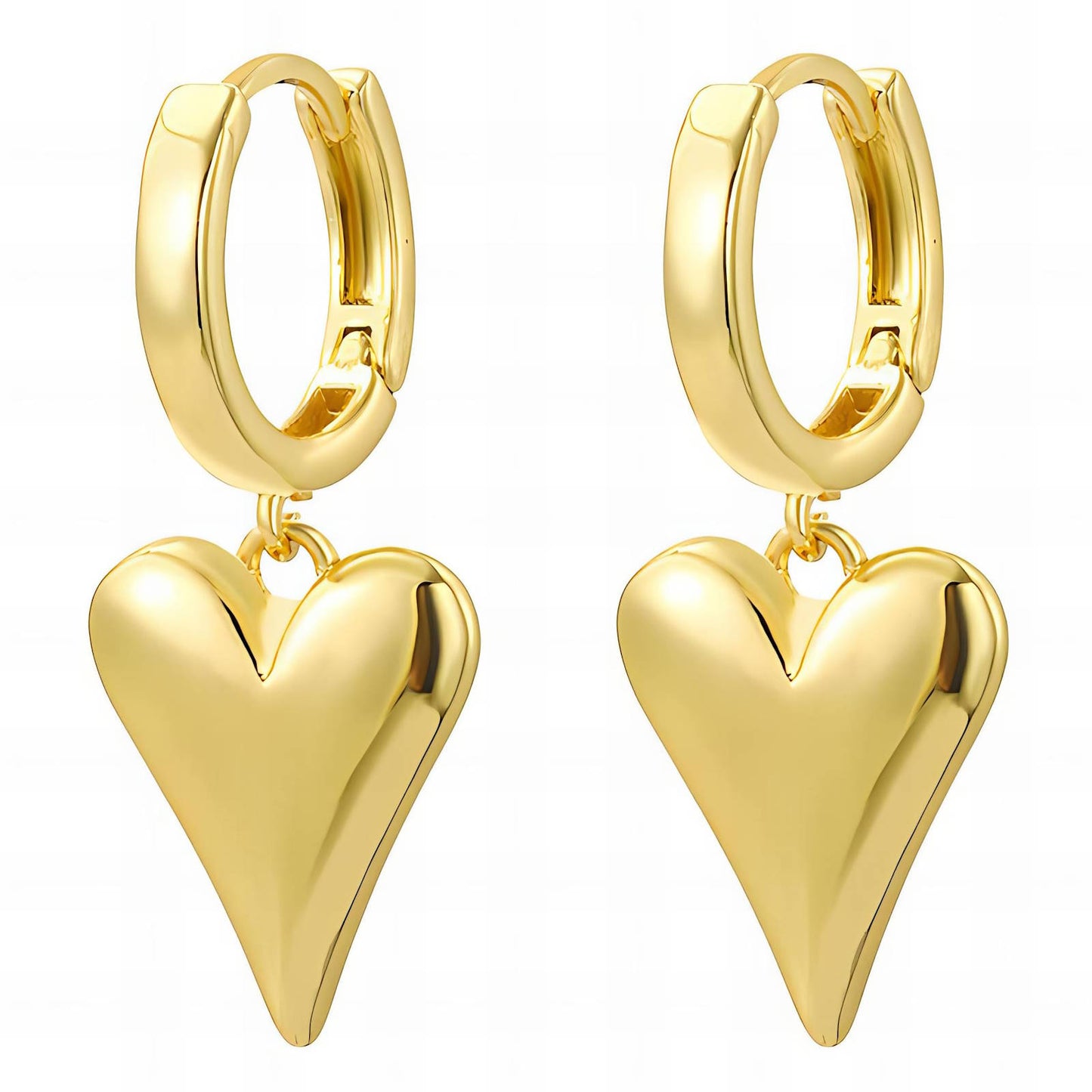 Allure - 18K Gold Plated Stainless Steel Hearts Earrings