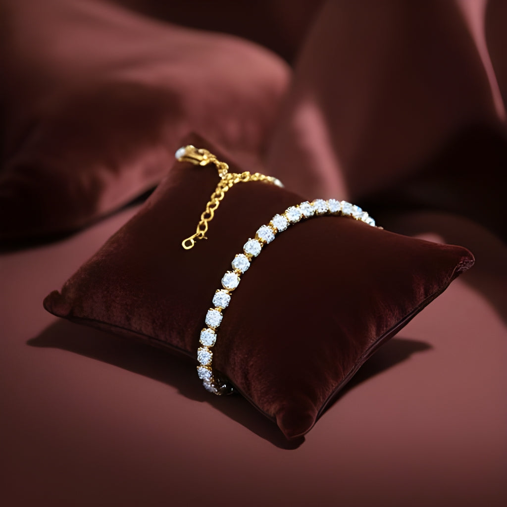 Allure - 18K Gold Plated Stainless Steel CZ Tennis Bracelet