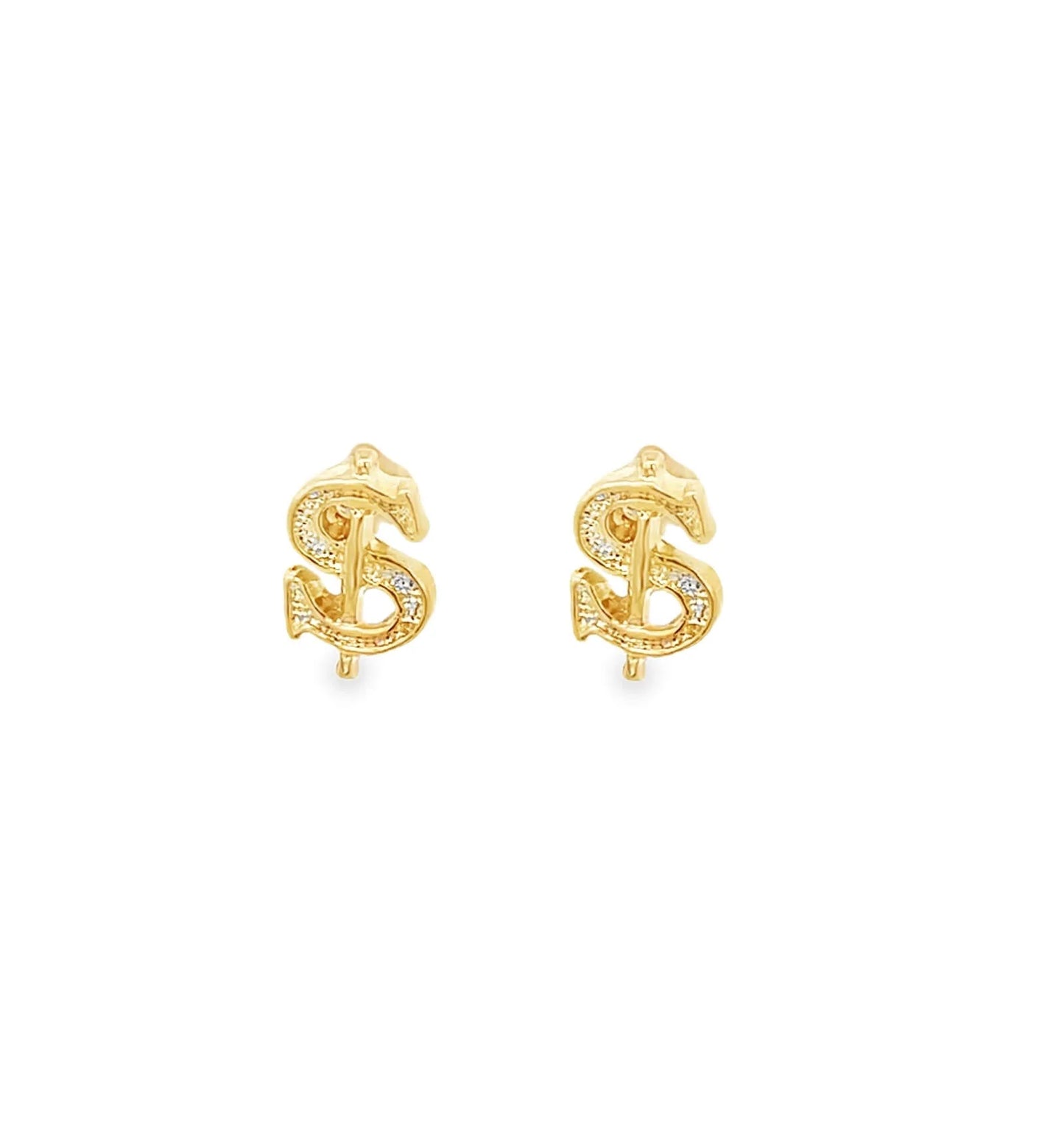 Dollar Sign Earrings - 18k Gold Filled
